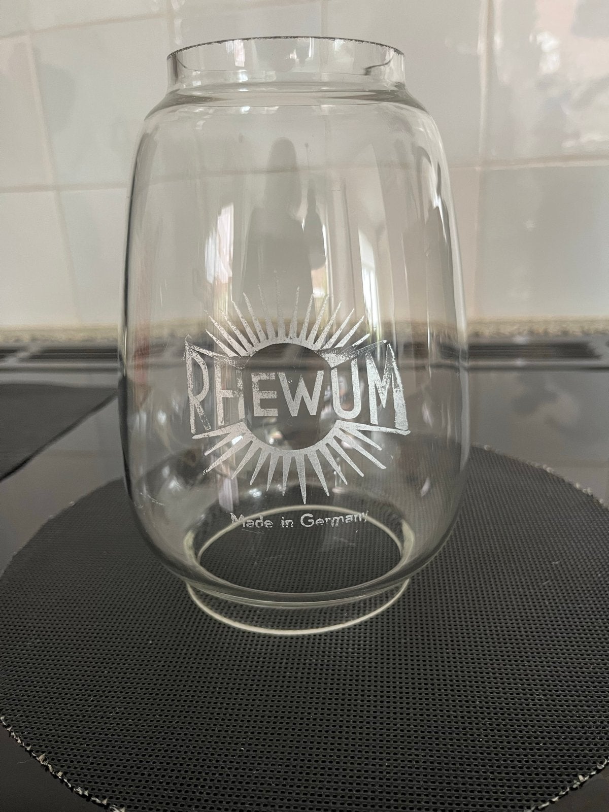 Vintage RheWum olielamp glas - Made in Germany, Ophalen of Verzenden