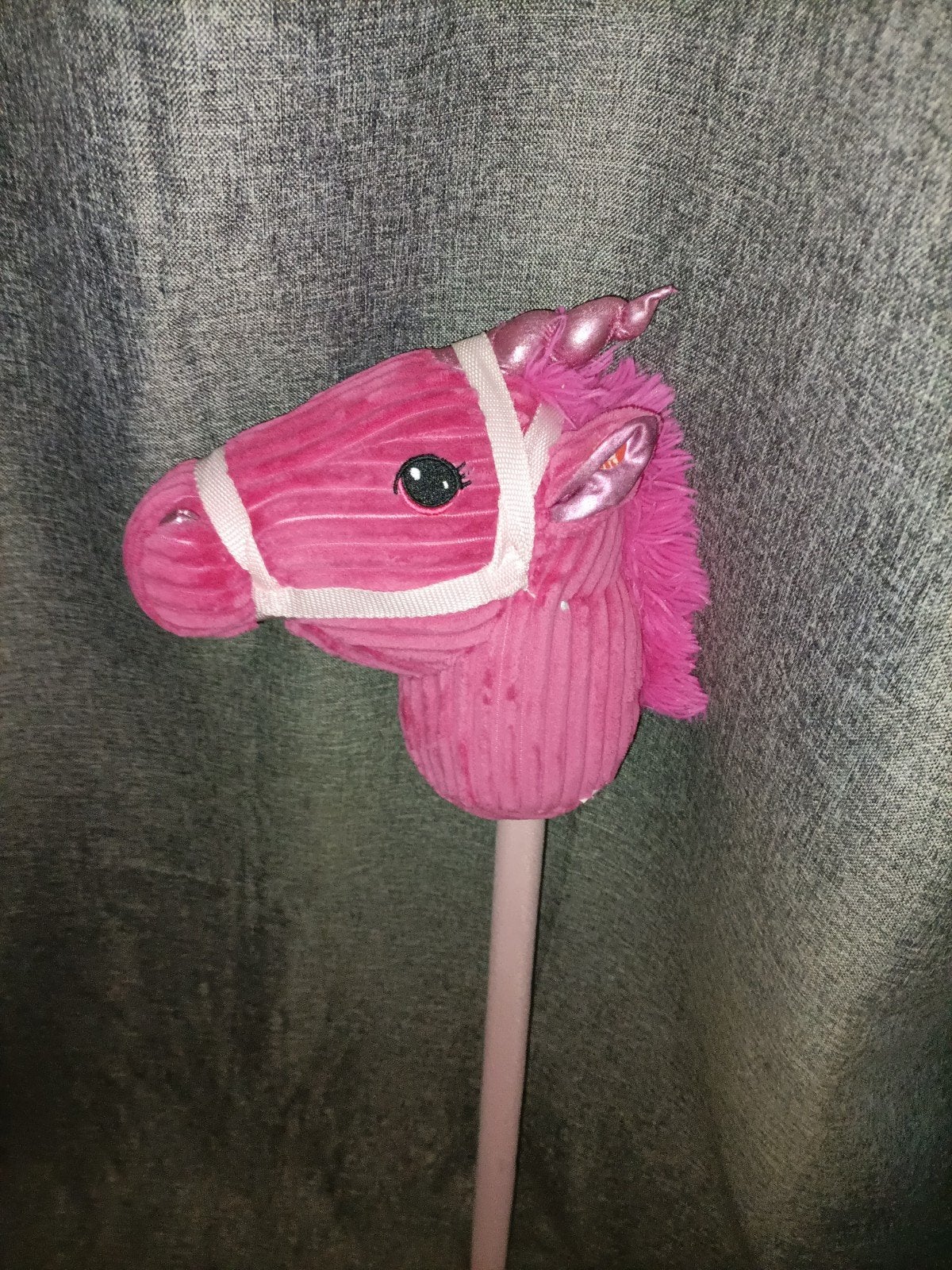 Mooie roze stokpaard met geluidje stokpaardje, Ophalen of Verzenden, Zo goed als nieuw