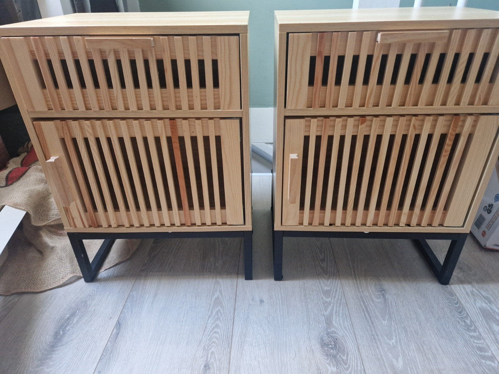 2 Ibiza style nachtkastjes / bijzettafels, Ophalen, Minder dan 45 cm, Zo goed als nieuw, Minder dan 55 cm