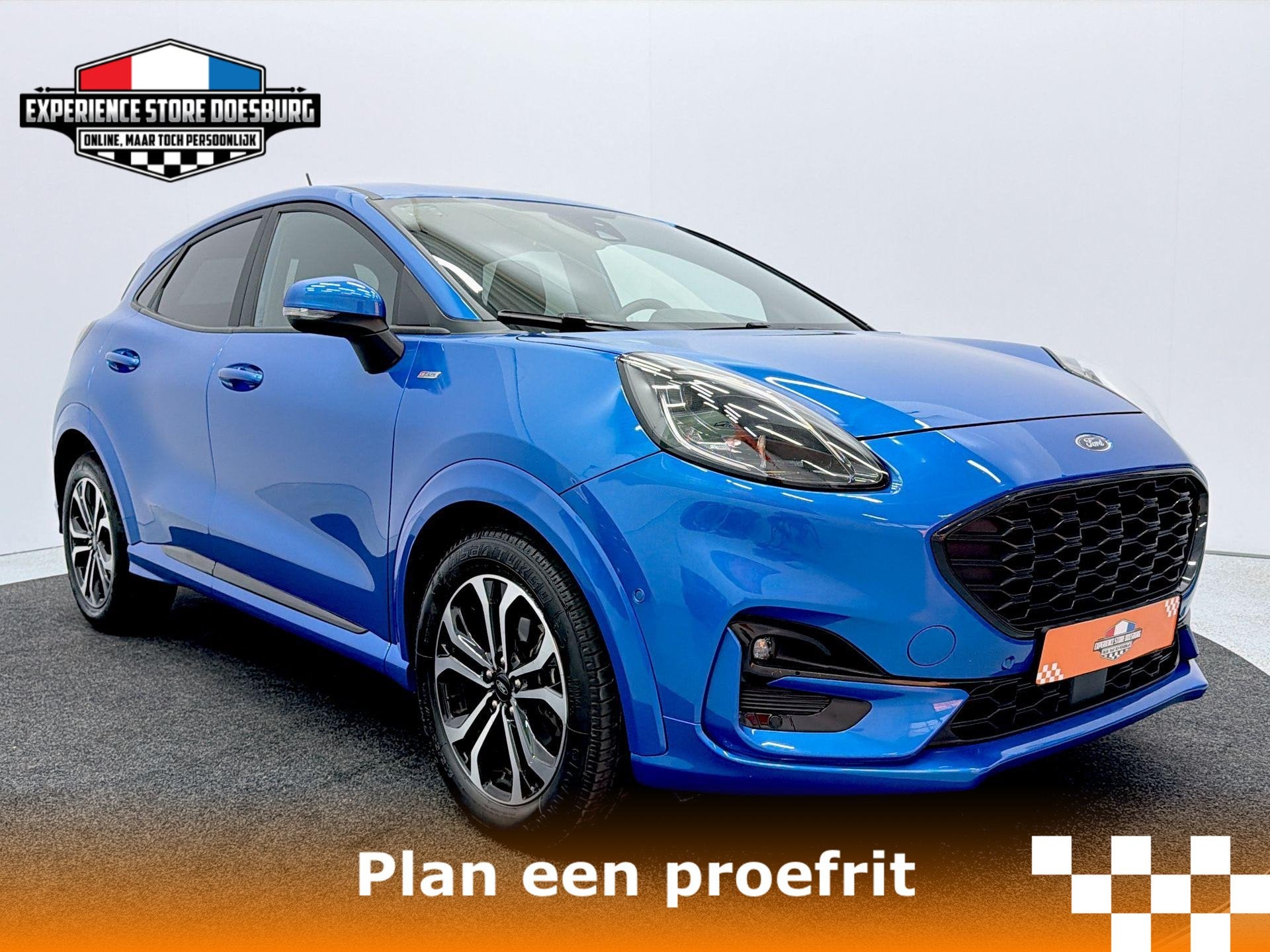 Ford Puma 1.0 EcoBoost Hybrid Titanium ST Line - Sportief en, Auto's, Ford, Euro 6, Met garantie (alle), Blauw, 665 kg