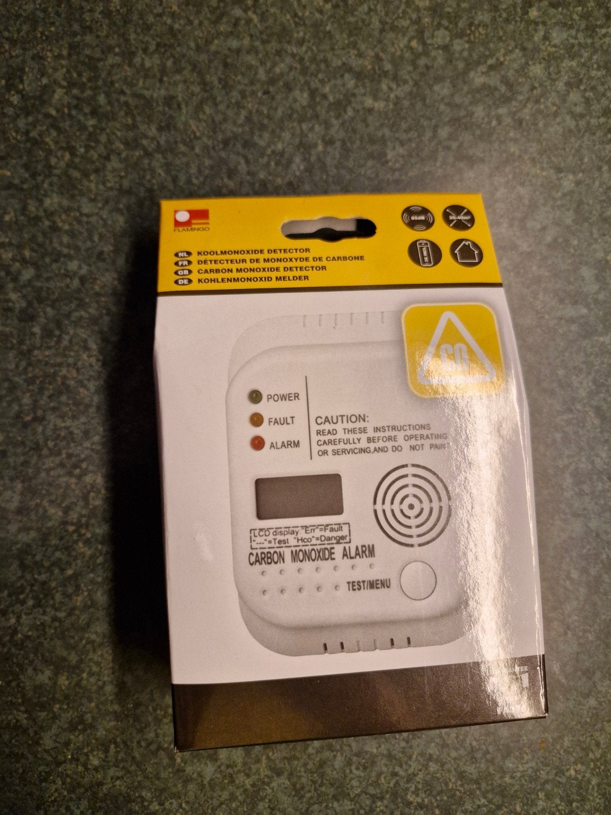 Nieuwe Koolmonoxidemelder met LCD-display, Detector, Sensor of Melder, Nieuw, Ophalen of Verzenden, Overige soorten