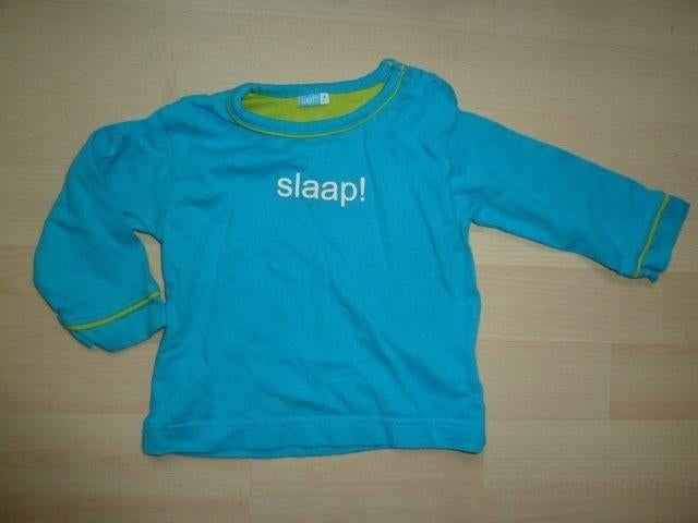 Lief! shirt Slaap 74, Ophalen of Verzenden, Zo goed als nieuw, Jongetje of Meisje, Shirtje of Longsleeve
