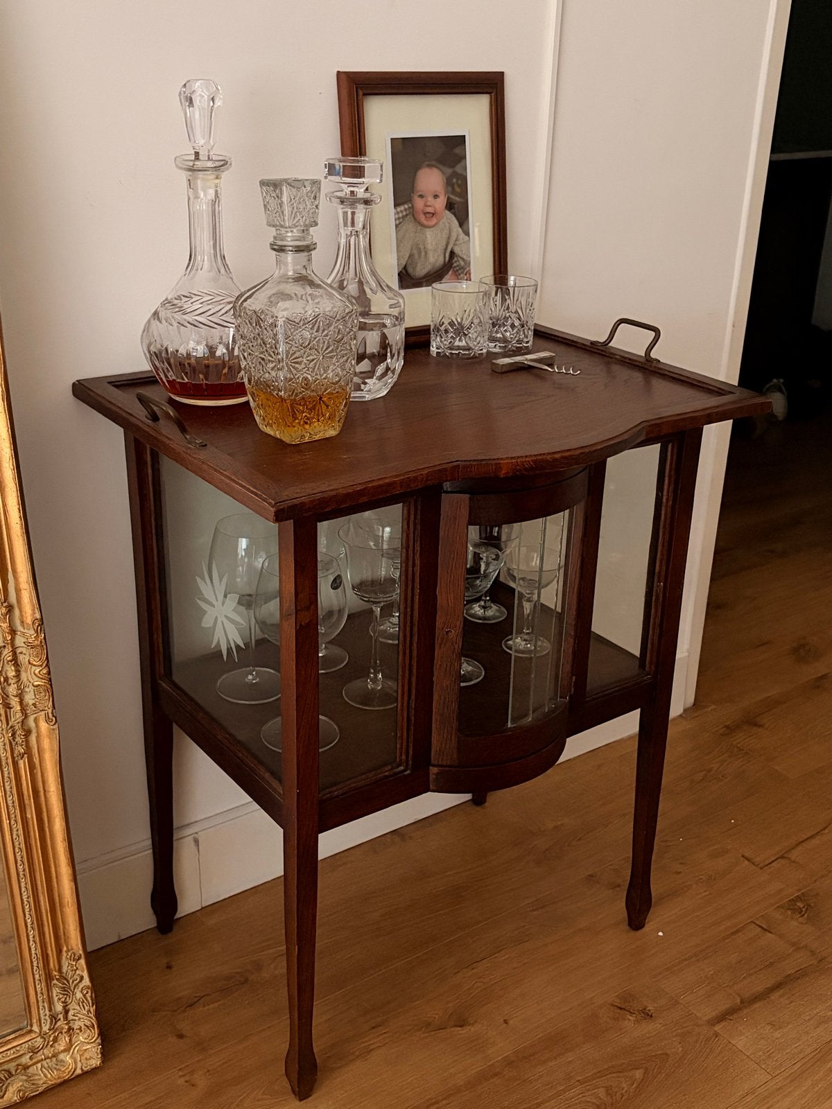 Vintage theekast/drankenkast, Antiek en Kunst, Antiek | Meubels | Kasten, Ophalen