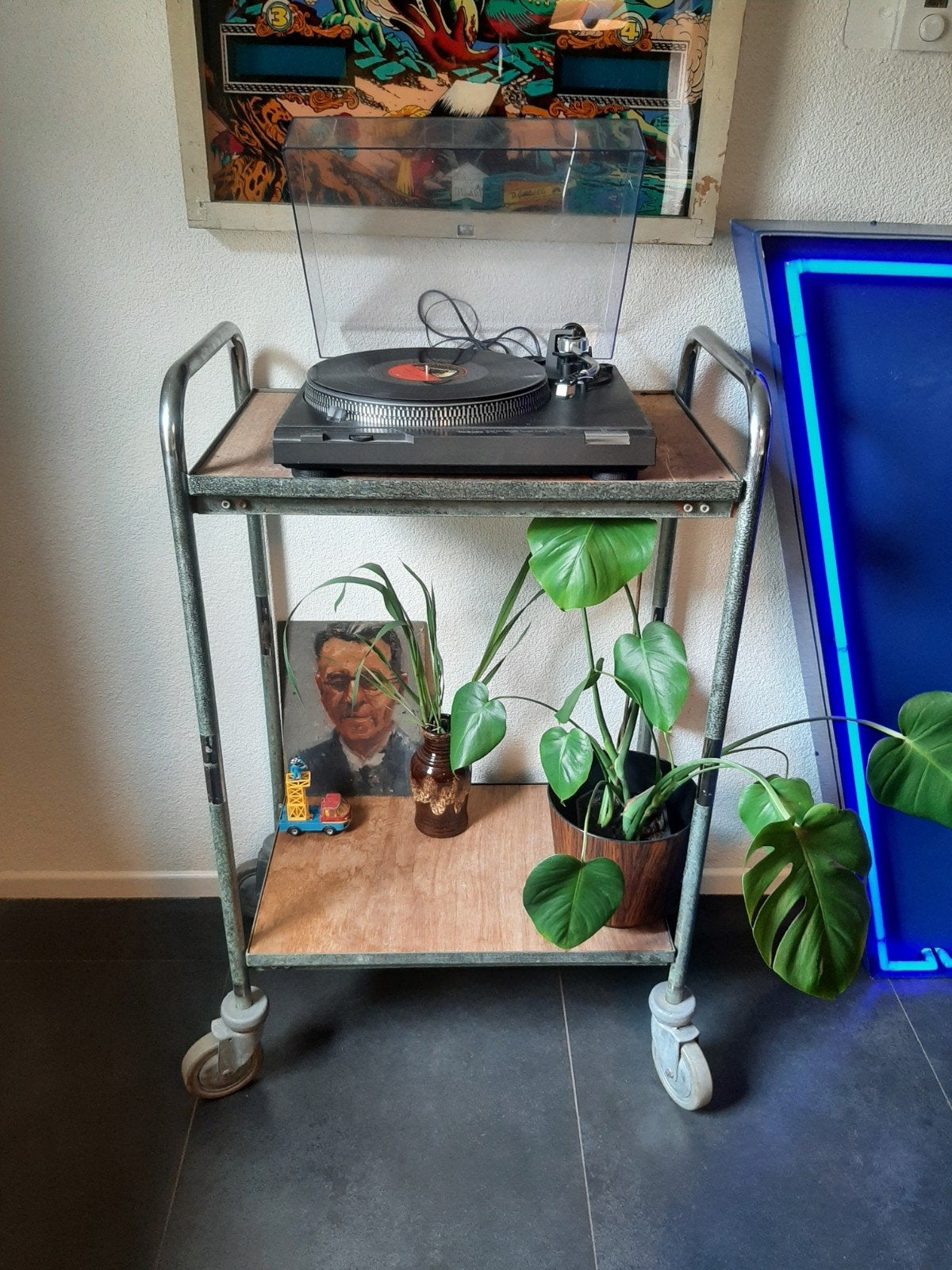 vintage buizenframe trolleycart kast audiomeubel, Ophalen of Verzenden