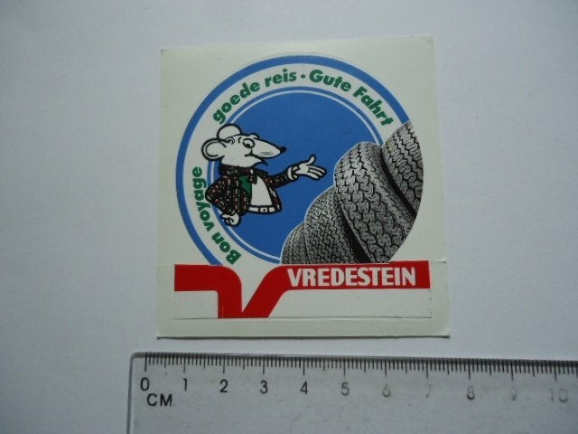 sticker oud Vredestein autobanden goede reis bon voyage, Verzenden, Zo goed als nieuw, Bedrijf of Vereniging