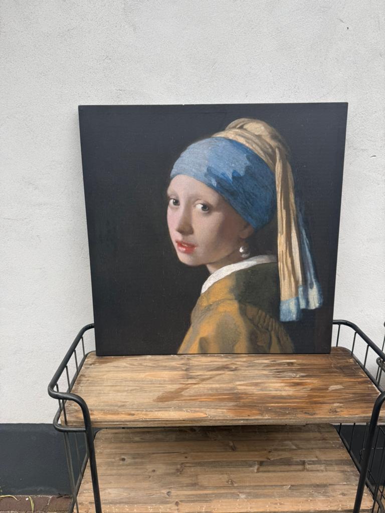 2x Canvas schilderij Meisje met de Parel, Antiek en Kunst, Ophalen