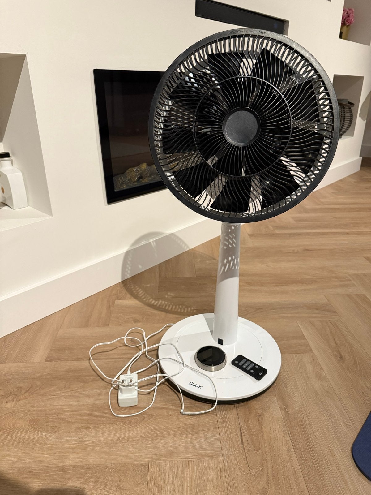 Duux Whisper Stille Ventilator met afstandsbediening, Ophalen of Verzenden, Ventilator met afstandsbediening, Gebruikt, Statiefventilator