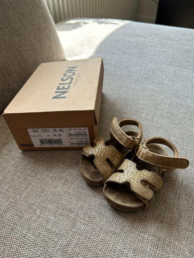 Sandalen goud nelson, Kinderen en Baby's, Babykleding | Schoentjes en Sokjes, Ophalen of Verzenden, Zo goed als nieuw, Meisje