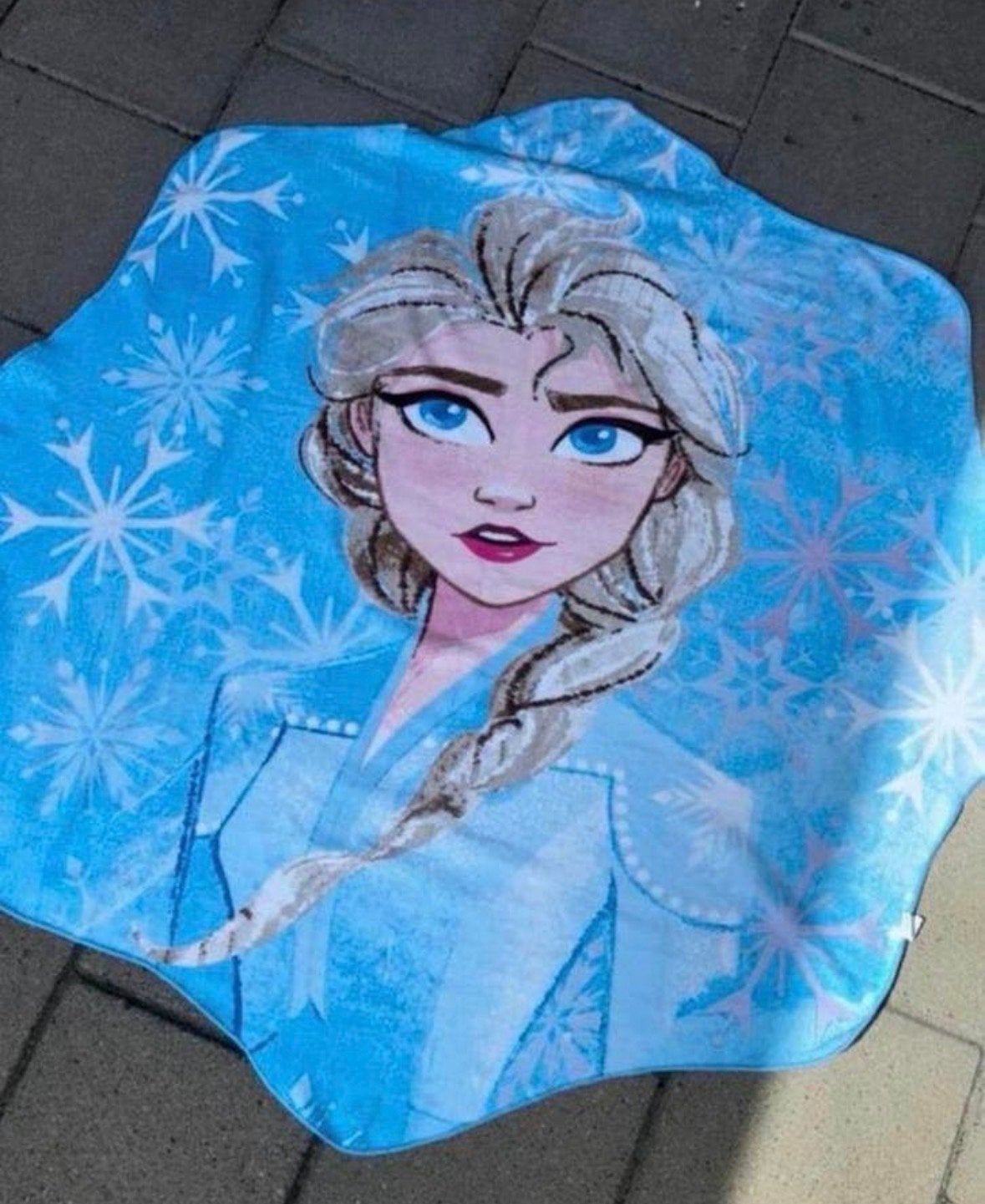 Frozen Elsa deken/plaid Strandlaken / Handdoek, Ophalen of Verzenden, Zo goed als nieuw, Overige merken