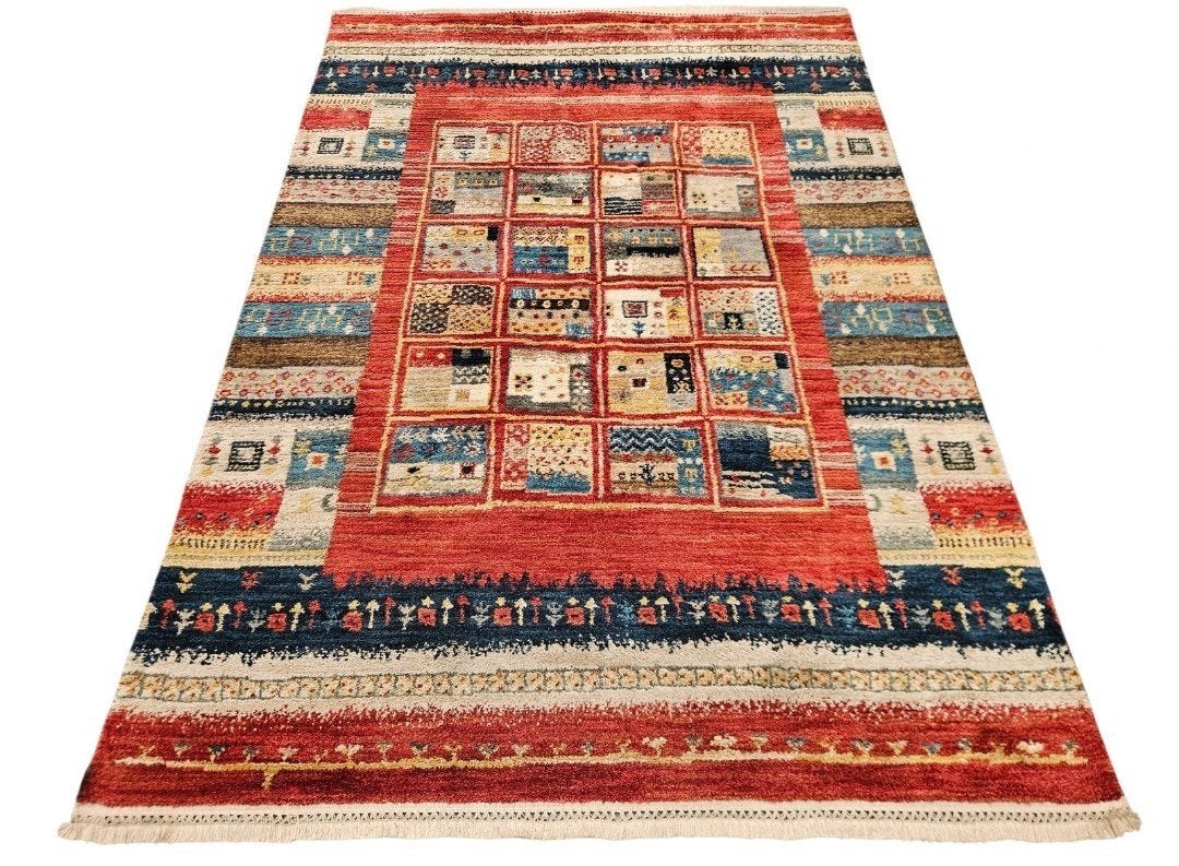 Vintage oosters modern Pierre Cardin kleed Gabbeh 163x232cm, Pierre Cardin, ., 150 tot 200 cm, 200 cm of meer