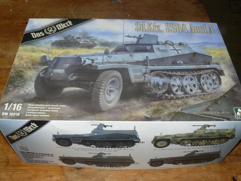 Das Werk : Sd.KFZ 250/1 ausf. A (Duitse halftrack, wo2) 1/16, Hobby en Vrije tijd, Modelbouw | Auto's en Voertuigen, Overige merken