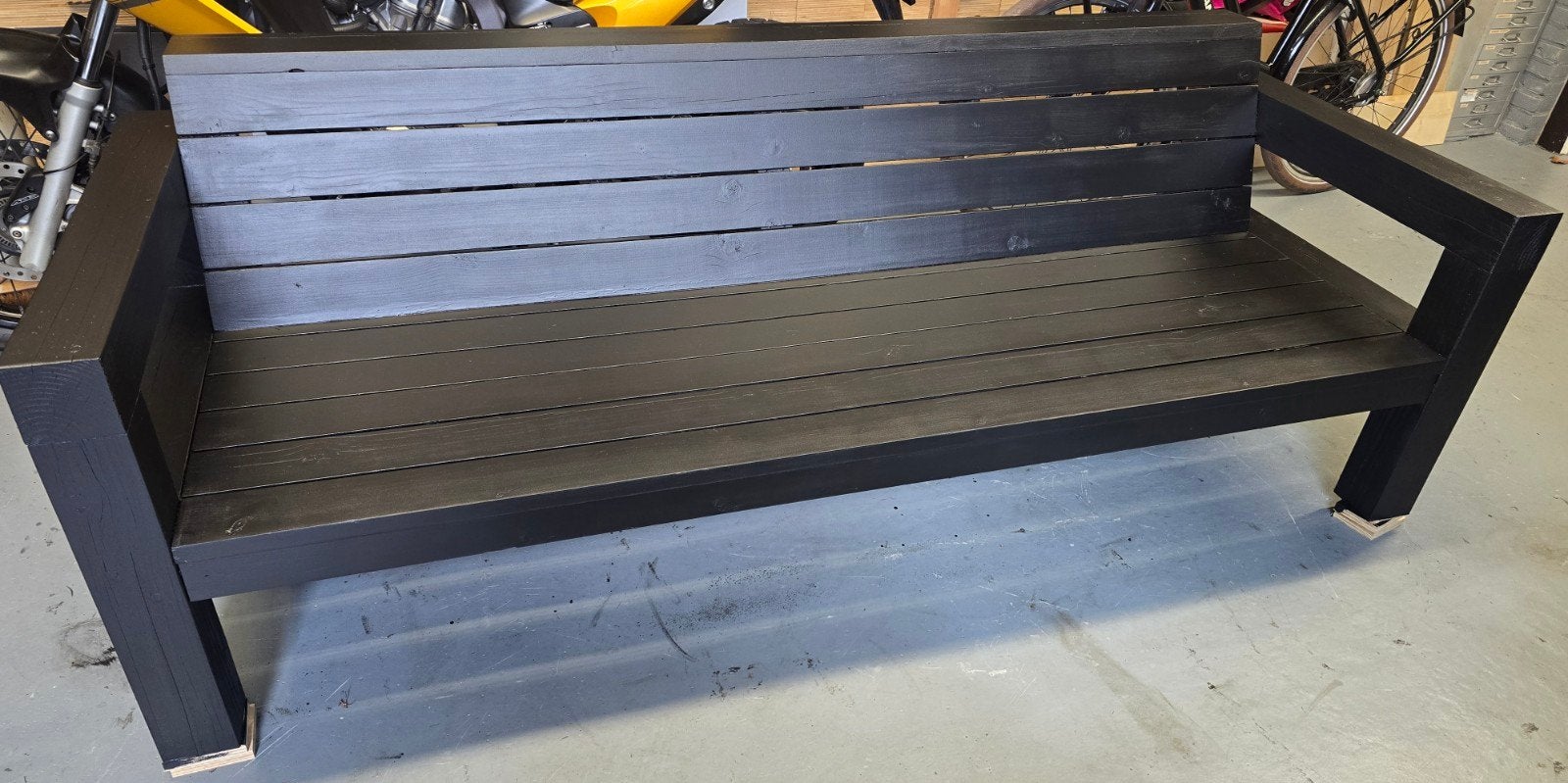 Mooie tuinbank, loungebank 220 cm, Ophalen of Verzenden, Hout