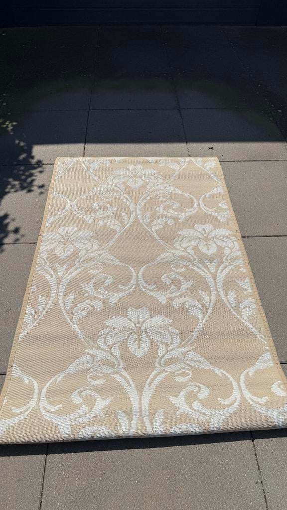 Kampeermat Tentmat tuinmat 150x90cm Beige Wit, Caravans en Kamperen, Ophalen of Verzenden, Gebruikt