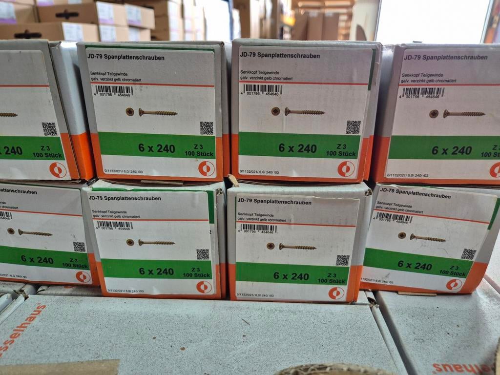 partij 10.000 spaanplaat schroeven 6x240, Ophalen, Nieuw, Minder dan 50 mm, Schroeven