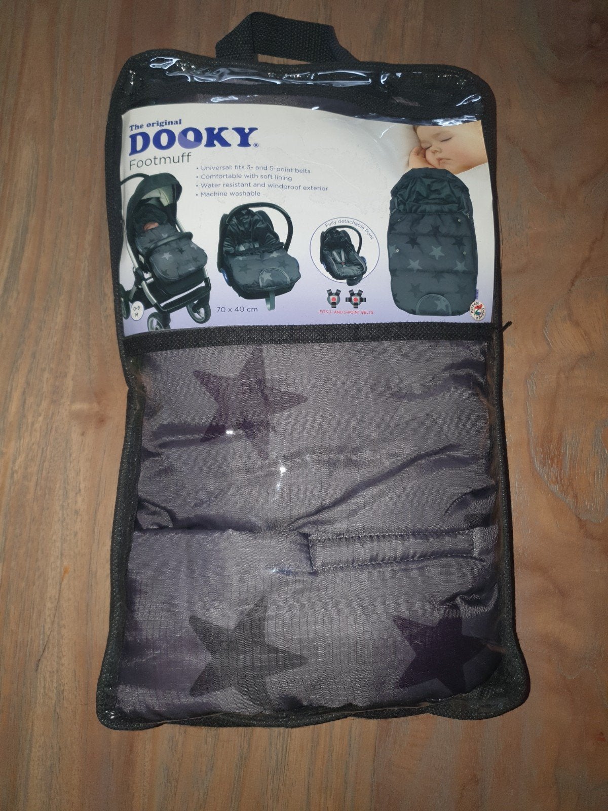 Dooky Voetenzak Antraciet met Sterren - Zo goed als nieuw, Ophalen of Verzenden, Zo goed als nieuw, Kinderwagen, Overige merken