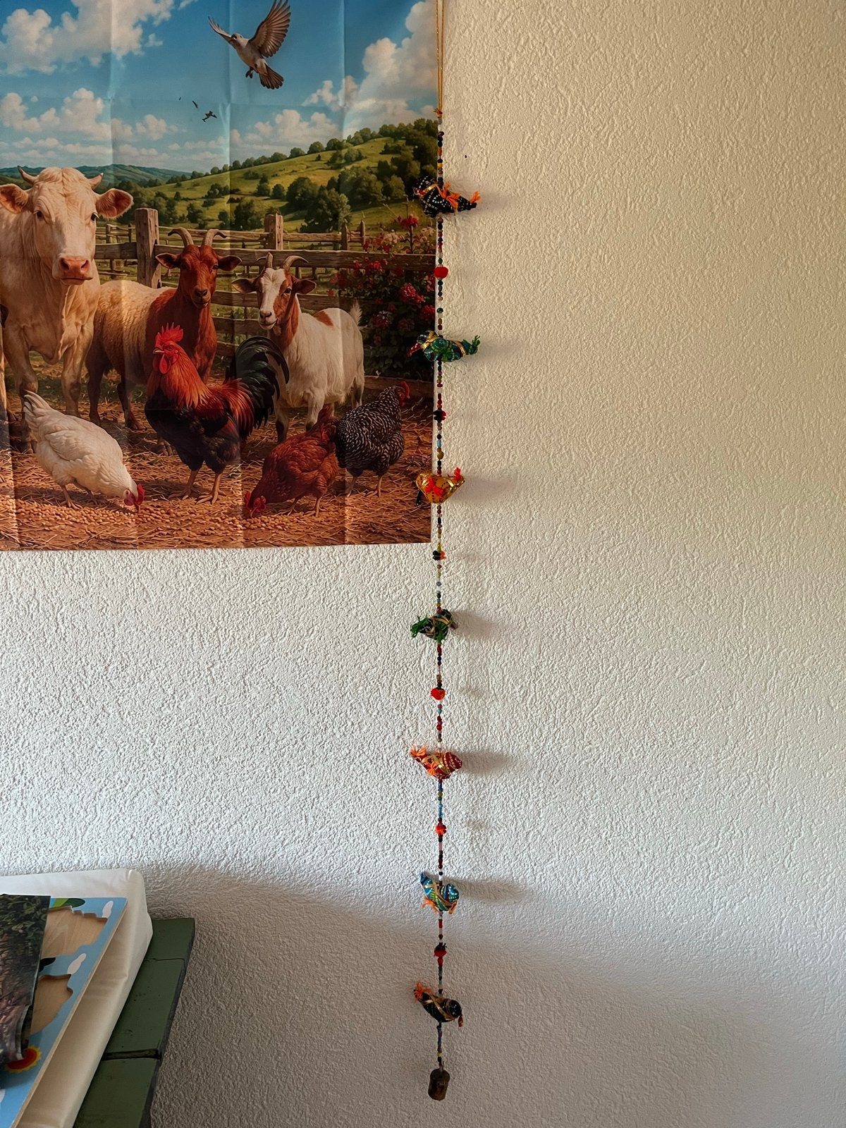 Kleurrijke Indiase Deurhanger met vogeltjes, Meerkleurig, Ophalen of Verzenden, Textiel, Oosters