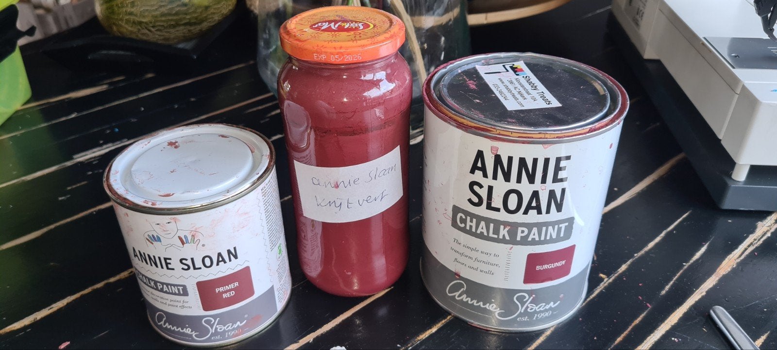 ANNIE SLOAN krijtverf chalk paint BURGUNDY en PIMER RED, Ophalen of Verzenden