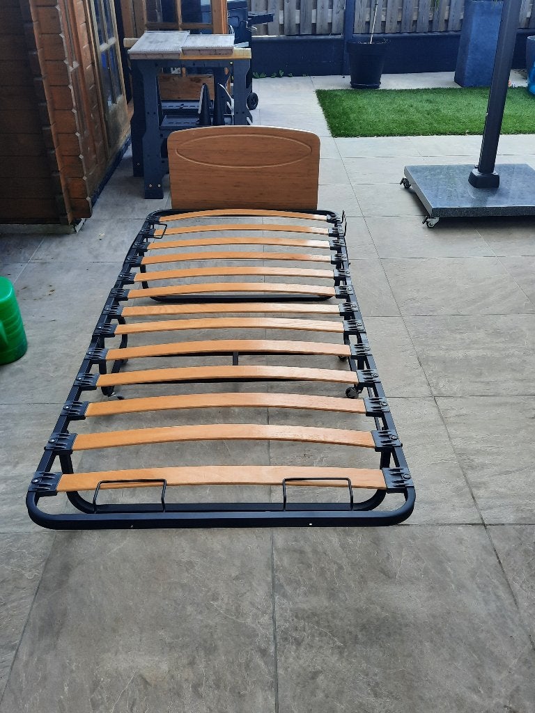 Opvouwbare bed frame, Ophalen, 90 cm, Eenpersoons, Zwart