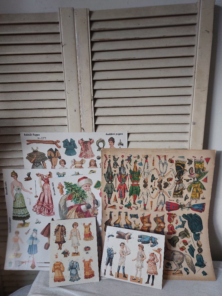 6 x papieren figuren, modepoppen~aankleedpoppen~knip poppen, Ophalen of Verzenden, Zo goed als nieuw, Accessoires