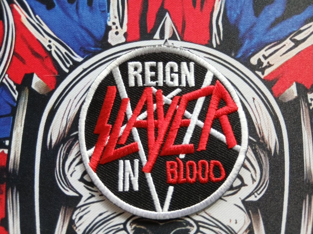 Slayer  leuke reign in blood patch 69 metal, Ophalen of Verzenden, Nieuw, Kleding