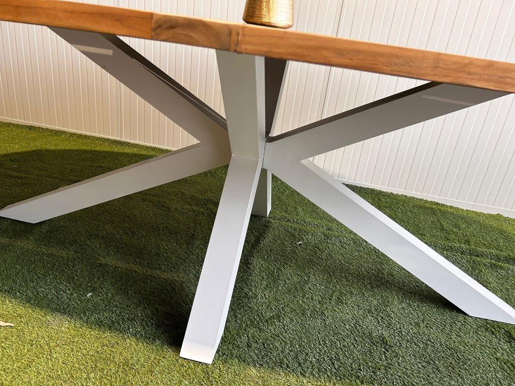 NIEUW! Lifestyle tuintafel 220x120 cm teak/aluminium, Huibers Outdoor & Living, Huibersoutdoorenliving@outlook.com, Teakhout, Nieuw