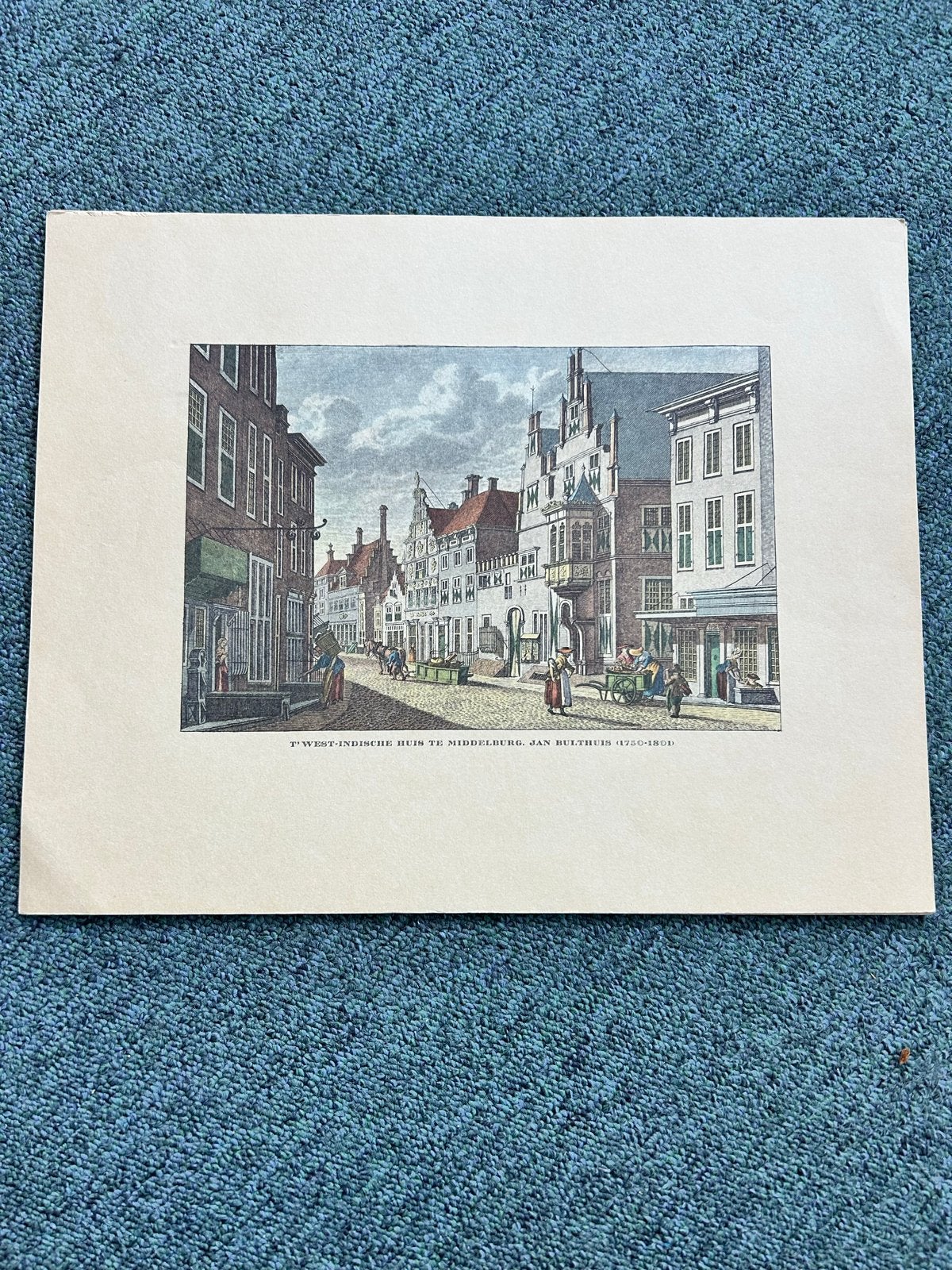 Set van 4 historische stadsgezichten, Jan Bulthuis, Antiek en Kunst, Handgekleurd, Stadsgezicht, Ophalen of Verzenden, Gravure