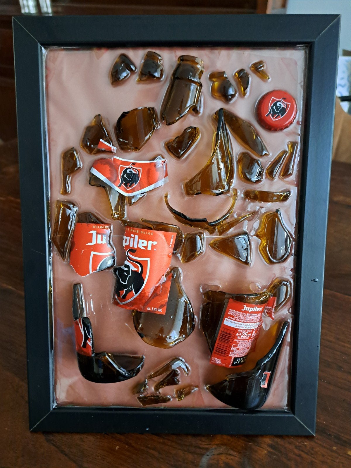 Vaderdag broken bottle epoxy schilderij Jupiler staand, Ophalen of Verzenden, Reclamebord, Plaat of Schild