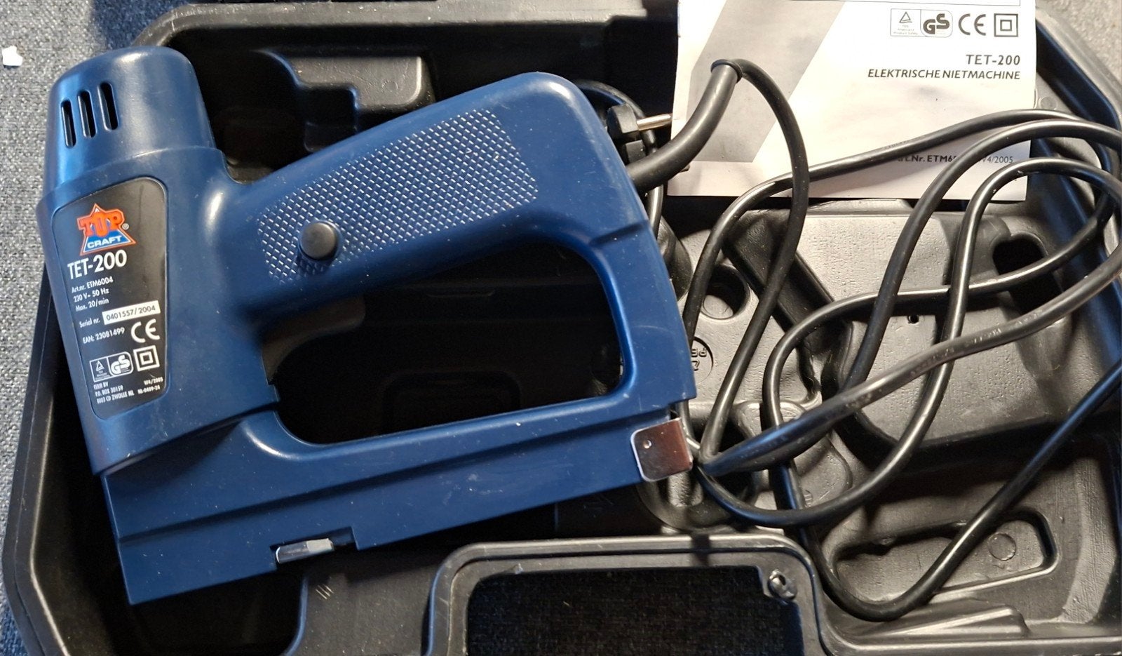 Top Craft TET-200 Elektrische Nietmachine, Doe-het-zelf en Verbouw, Ophalen, Zo goed als nieuw, Tacker/nietmachine, Overige merken