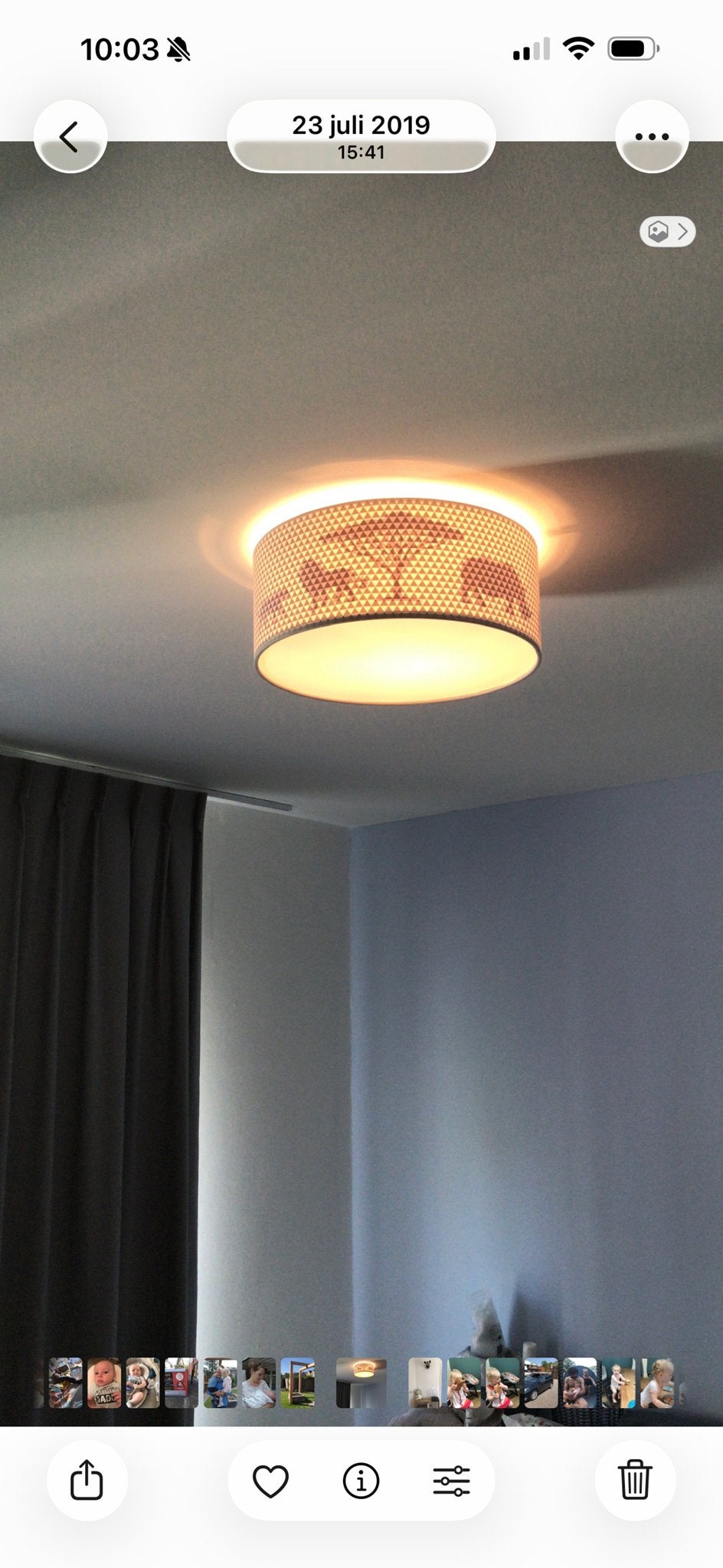 Plafondlamp met safari-thema voor kinderkamer, Gebruikt, Meerkleurig, Textiel, Ophalen of Verzenden