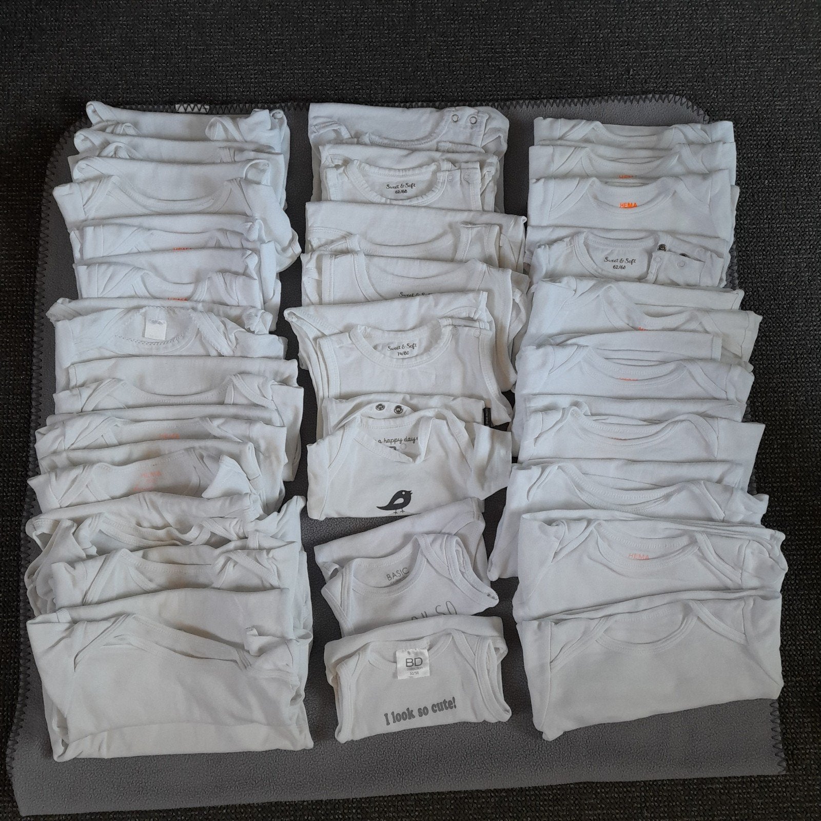 Witte rompers maat 50 tmt maat 92, Ophalen, Gebruikt, Maat 50