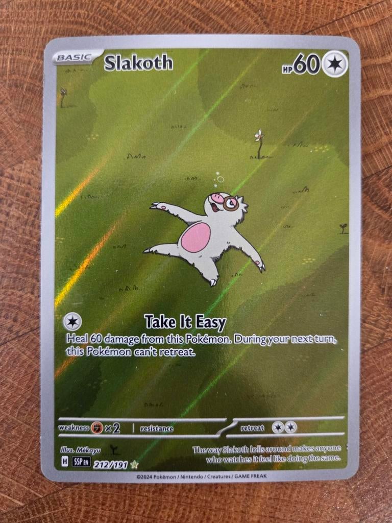 Pokémon kaart Slakoth 212/191, Ophalen of Verzenden, Nieuw, Losse kaart, Foil