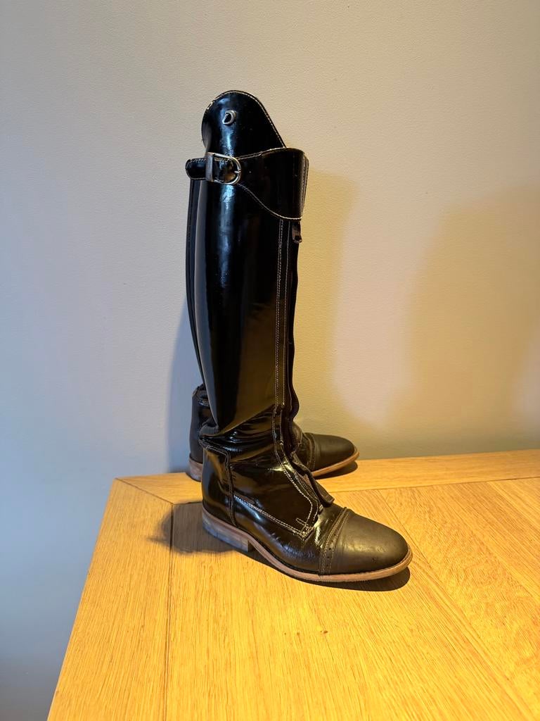 Donkerbruine Derby paardrijlaarzen m 35-36 smalle schacht, Dieren en Toebehoren, Paardrijkleding, Gebruikt, Kinderen, Dressuur