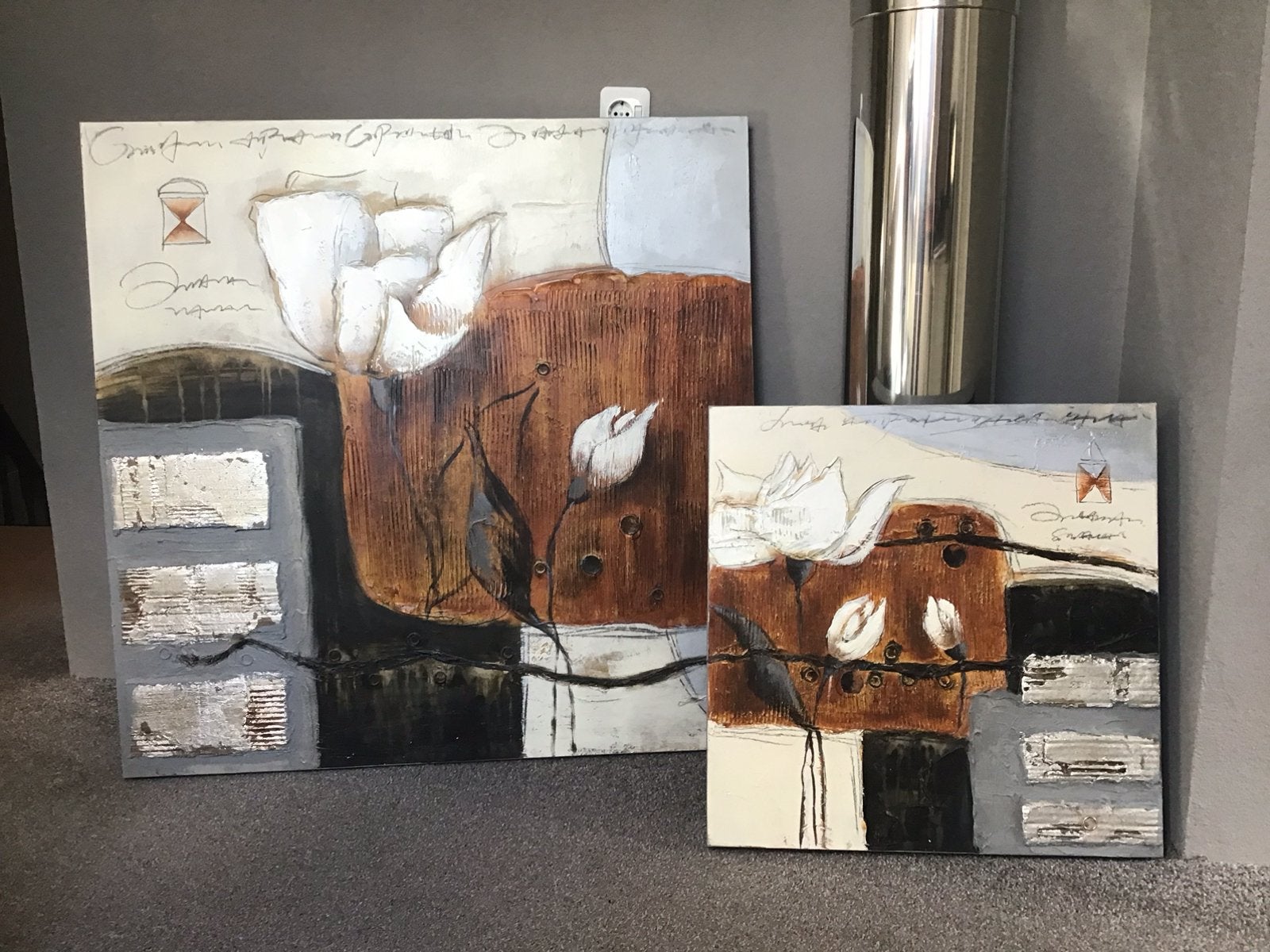 Set van 2 Cobra Art Company schilderijen, handgemaakt, Antiek en Kunst, Ophalen
