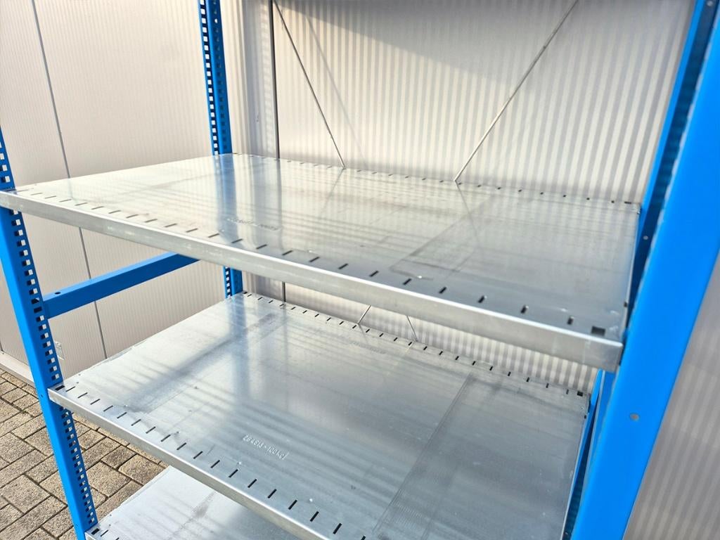 Schafer Legbordstelling 60cm diep Gebruikte Stelling 220cm H, Huis en Inrichting, Schafer, Gebruikt, Info@bedrijfsinrichtingnederland.nl