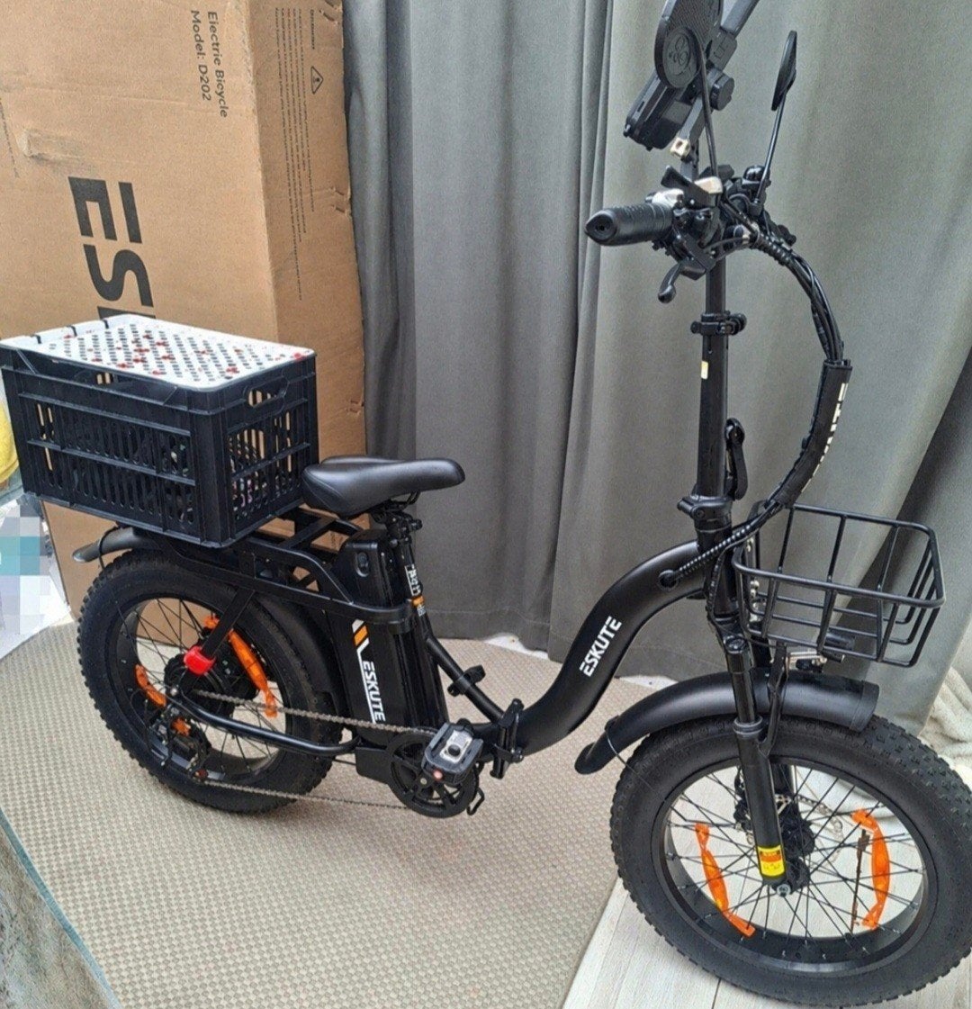 Eskute D202 Vouw-Fatbike + AXA kettingslot, Ophalen, Zo goed als nieuw, 20 inch of meer, Versnellingen