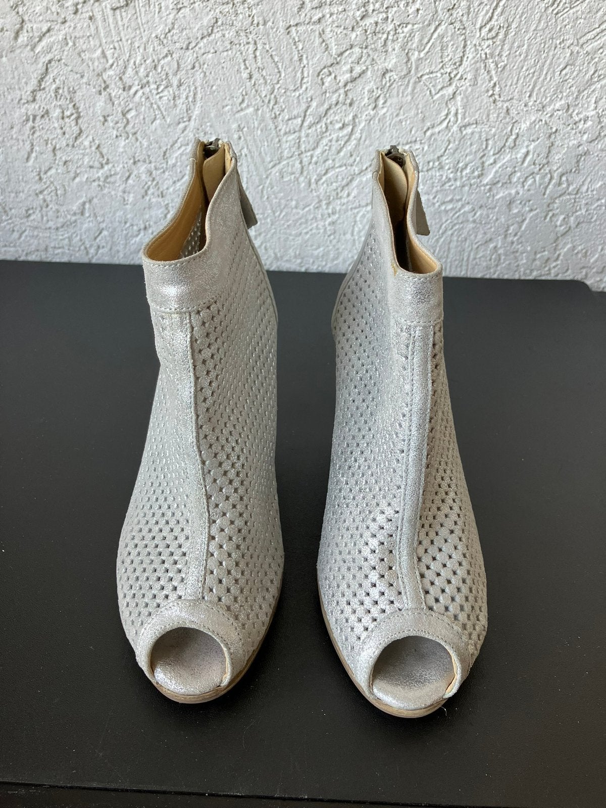 Di Capolavori leren dames pumps met peeptoe hak, mt 38, ZGAN, Ophalen of Verzenden, Zo goed als nieuw, Overige kleuren