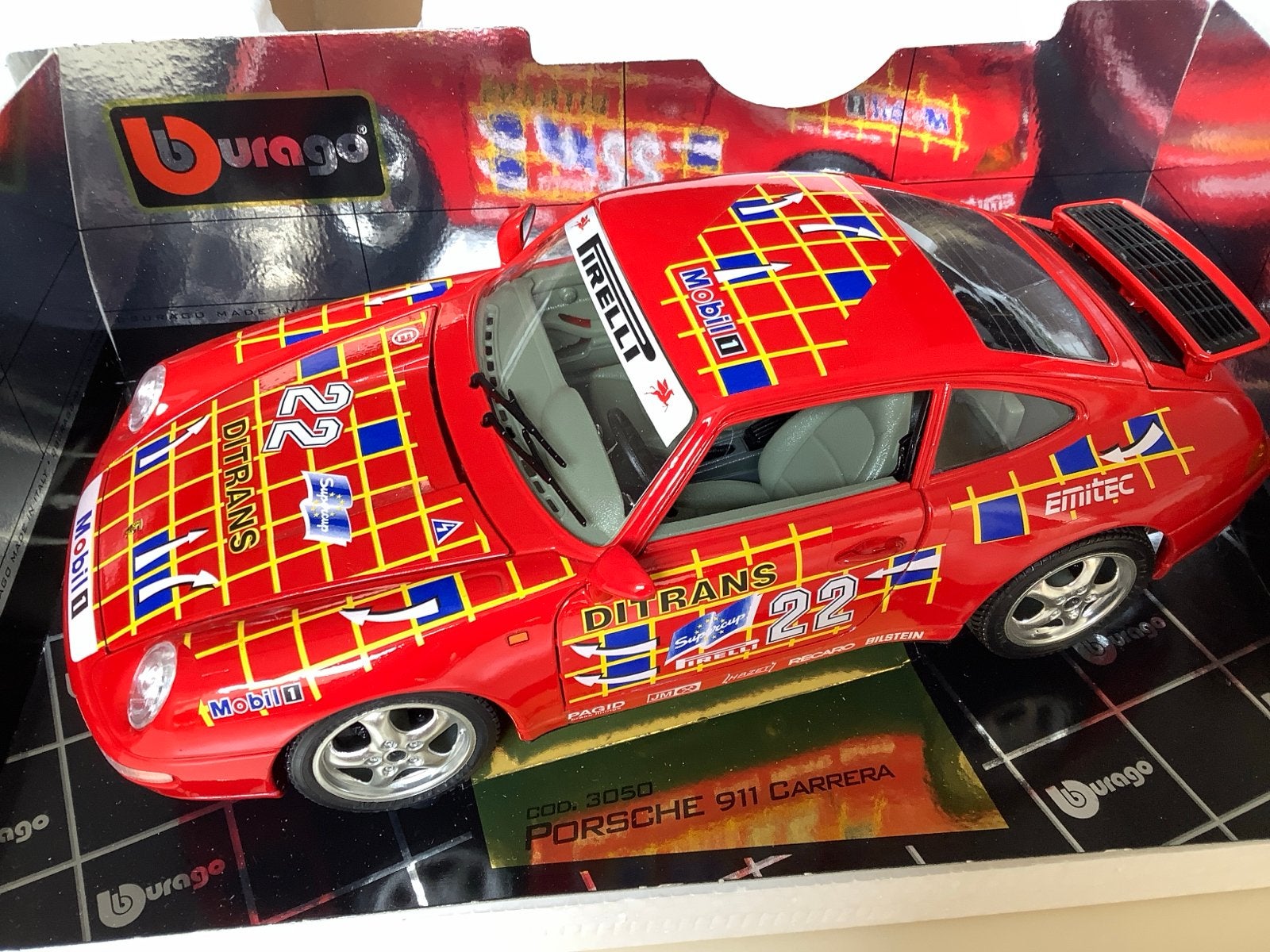Burago Porsche 911 Carrera 1993 DITRANS #22 - Nieuw in OVP, Ophalen of Verzenden, Nieuw, Auto, Bburago