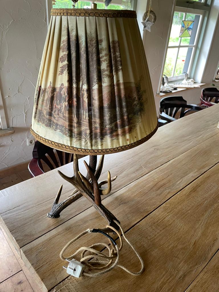 Staande lamp, Geweilamp, jachtkamer,herenkamer, jachtmeute,, Ophalen of Verzenden