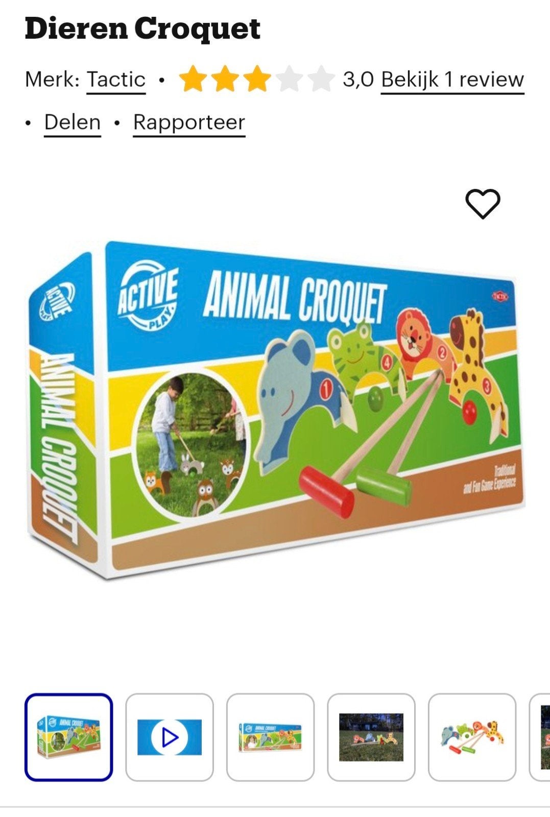 nieuw Tactic Dieren Croquet - Leuk buitenspel voor kinderen, Nieuw, Ophalen of Verzenden, Tactic, Tactic