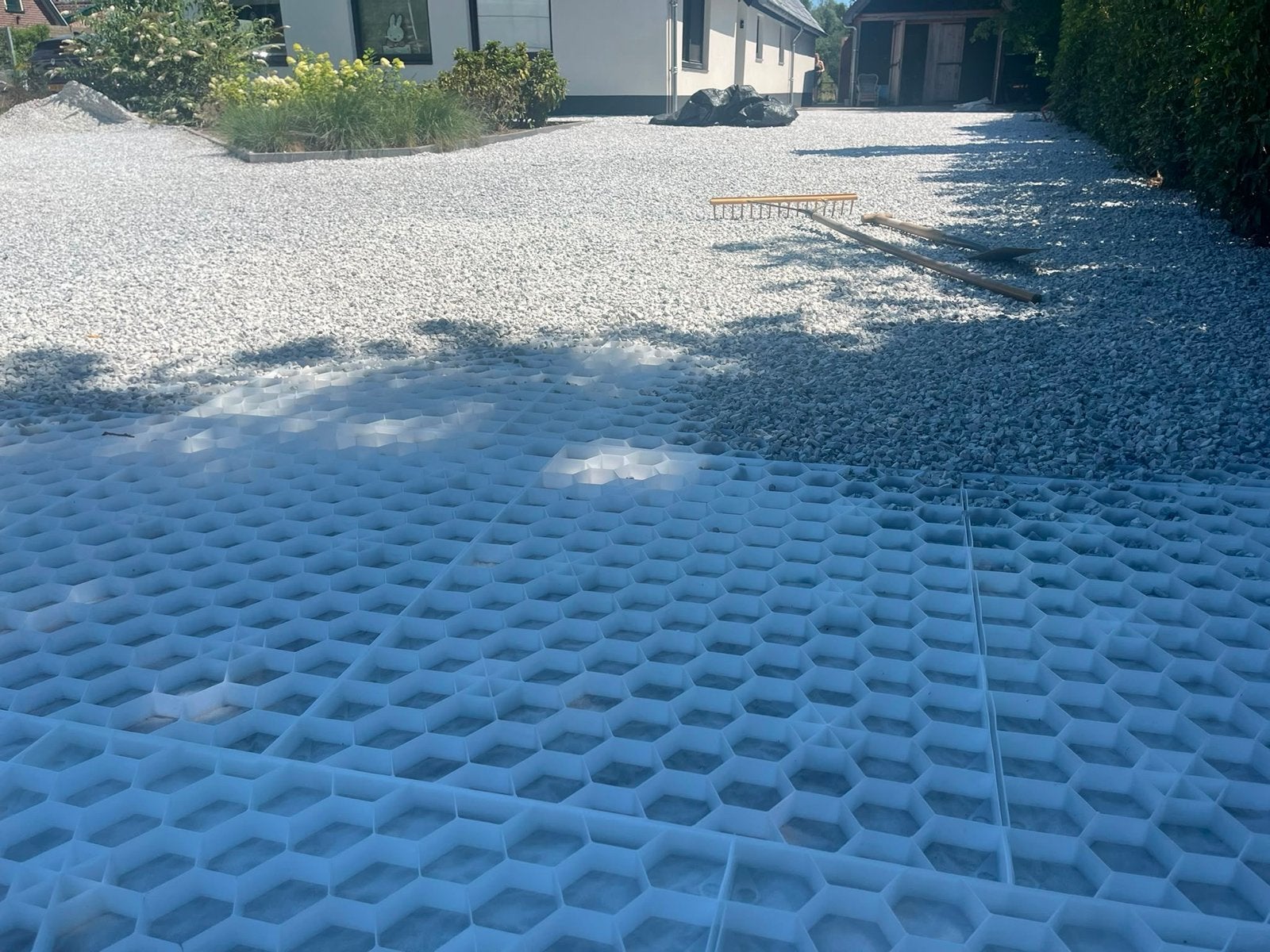 Grindplaten met worteldoek voor oprit em achtertuin, Tuin en Terras, Grind, Keien en Split, Ophalen, Nieuw, Grind