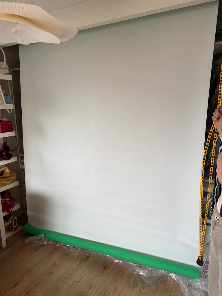 Folux Vinyl mat witte 2x6m achtergrondrol + ophangsysteem, Audio, Tv en Foto, Fotografie | Fotostudio en Toebehoren, Ophalen, Zo goed als nieuw