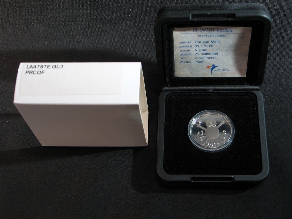 De laatste gulden 2001 in PROOF uitvoering. 2121, Postzegels en Munten, Ophalen of Verzenden, Koningin Beatrix, 1 gulden, Setje