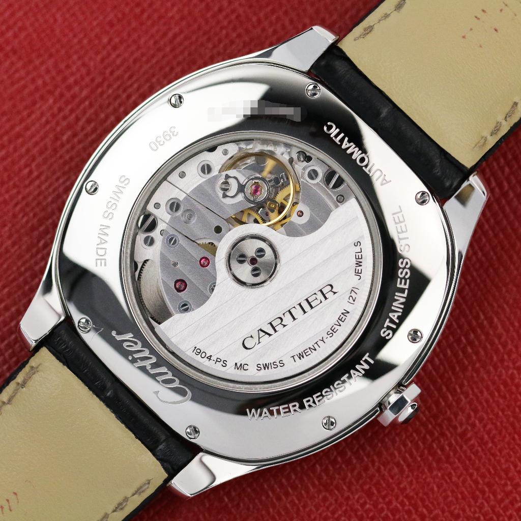 Cartier Drive de Cartier 41 (Zeer goed/ 2018), Overige merken, Leer, Staal, Polshorloge