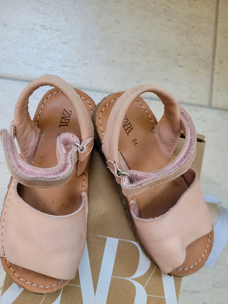 meisjes ZARA sandaaltje van leer maat 24, Gebruikt, Meisje, Schoenen, Ophalen of Verzenden