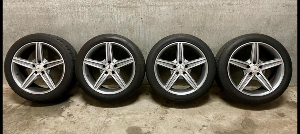 AMG Velgen met Dunlop Sport Maxx Banden - 18 inch, 18 inch, 245 mm, Banden en Velgen, Ophalen of Verzenden