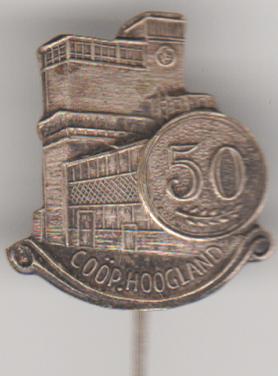 Co op Hoogland 50 jaar . metalen oud speld, Verzenden, Zo goed als nieuw, Transport