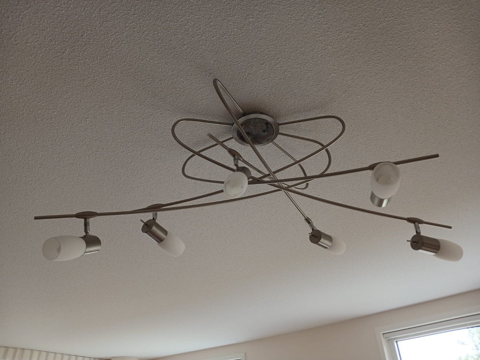 plafondlamp rvs met 6 armen, Ophalen