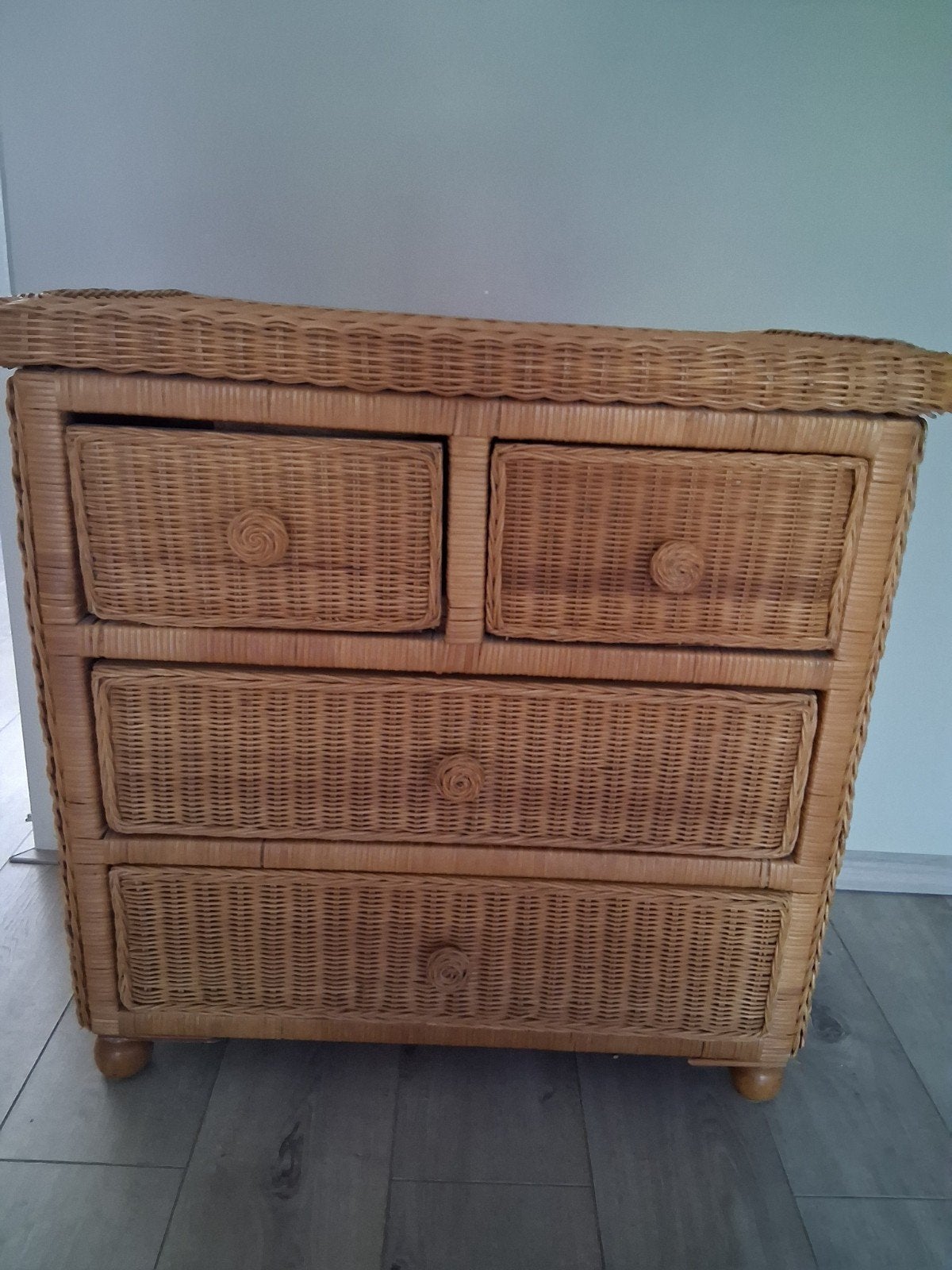Rotan ladekast, Ophalen, 50 tot 100 cm, Zo goed als nieuw, 3 of 4 laden