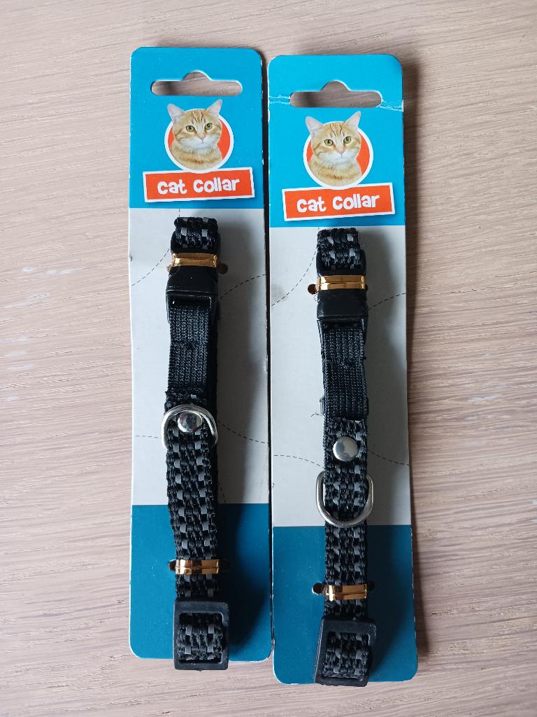 2x zwarte kattenhalsband cat collar, Dieren en Toebehoren, Kattenhalsbanden en Penningen, Ophalen of Verzenden, Nieuw