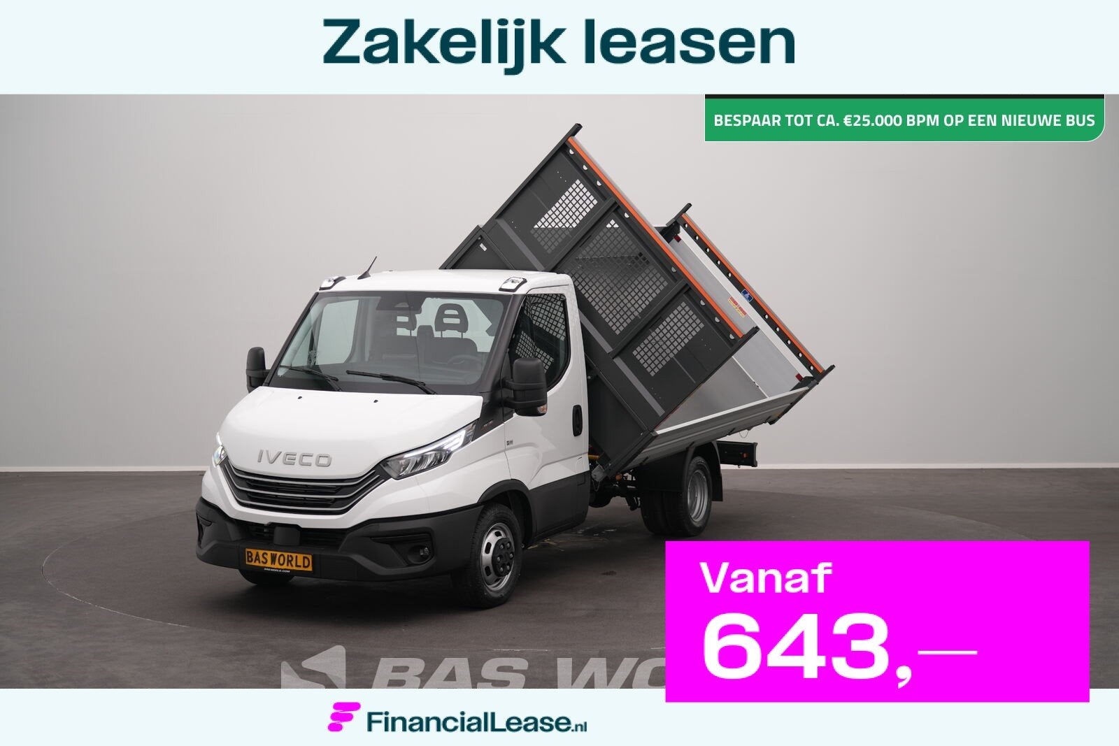 Iveco Daily 35C18 3.0L Driezijdige Kipper Dubbellucht 180PK, Multifunctioneel stuurwiel, Stof, Euro 6, 4 cilinders